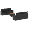Image de vidaXL - 7-delige - Loungeset - met - kussens - poly - rattan - zwart