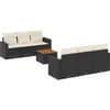 Image de vidaXL - 7-delige - Loungeset - met - kussens - poly - rattan - zwart