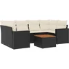 Image de vidaXL - 7-delige - Loungeset - met - kussens - poly - rattan - zwart