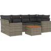 Image de vidaXL - 7-delige - Loungeset - met - kussens - poly - rattan - grijs