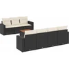 Image de vidaXL - 8-delige - Loungeset - met - kussens - poly - rattan - zwart