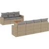 Image de vidaXL - 8-delige - Loungeset - met - kussens - poly - rattan - gemengd - beige