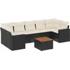 Image de vidaXL - 8-delige - Loungeset - met - kussens - poly - rattan - zwart