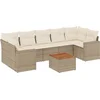 Image de vidaXL - 8-delige - Loungeset - met - kussens - poly - rattan - beige