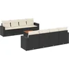 Image de vidaXL - 9-delige - Loungeset - met - kussens - poly - rattan - zwart