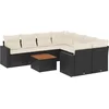 Image de vidaXL - 9-delige - Loungeset - met - kussens - poly - rattan - zwart