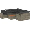 Image de vidaXL - 9-delige - Loungeset - met - kussens - poly - rattan - grijs