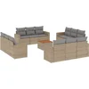 Image de vidaXL - 13-delige - Loungeset - met - kussens - poly - rattan - gemengd - beige