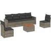 Image de vidaXL - 7-delige - Loungeset - met - kussens - poly - rattan - grijs
