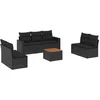 Image de vidaXL - 8-delige - Loungeset - met - kussens - poly - rattan - zwart