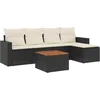 Image de vidaXL - 6-delige - Loungeset - met - kussens - poly - rattan - zwart