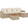 Image de vidaXL - 6-delige - Loungeset - met - kussens - poly - rattan - beige