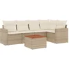 Image de vidaXL - 6-delige - Loungeset - met - kussens - poly - rattan - beige