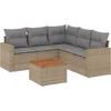 Image de vidaXL - 6-delige - Loungeset - met - kussens - poly - rattan - gemengd - beige