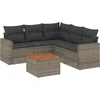 Image de vidaXL - 6-delige - Loungeset - met - kussens - poly - rattan - grijs