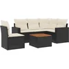 Image de vidaXL - 6-delige - Loungeset - met - kussens - poly - rattan - zwart