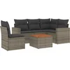 Image de vidaXL - 6-delige - Loungeset - met - kussens - poly - rattan - grijs