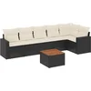 Image de vidaXL - 7-delige - Loungeset - met - kussens - poly - rattan - zwart