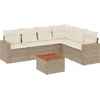 Image de vidaXL - 7-delige - Loungeset - met - kussens - poly - rattan - beige
