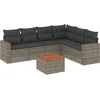 Image de vidaXL - 7-delige - Loungeset - met - kussens - poly - rattan - grijs