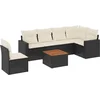 Image de vidaXL - 7-delige - Loungeset - met - kussens - poly - rattan - zwart
