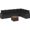 Image de vidaXL - 8-delige - Loungeset - met - kussens - poly - rattan - zwart