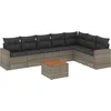 Image de vidaXL - 8-delige - Loungeset - met - kussens - poly - rattan - grijs
