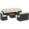 Image de vidaXL - 9-delige - Loungeset - met - kussens - poly - rattan - zwart