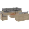 Image de vidaXL - 9-delige - Loungeset - met - kussens - poly - rattan - gemengd - beige
