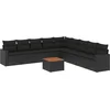 Image de vidaXL - 10-delige - Loungeset - met - kussens - poly - rattan - zwart