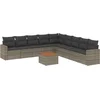 Image de vidaXL - 10-delige - Loungeset - met - kussens - poly - rattan - grijs