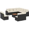Image de vidaXL - 12-delige - Loungeset - met - kussens - poly - rattan - zwart