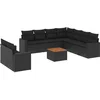 Image de vidaXL - 10-delige - Loungeset - met - kussens - poly - rattan - zwart