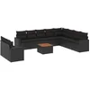 Image de vidaXL - 11-delige - Loungeset - met - kussens - poly - rattan - zwart