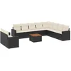 Image de vidaXL - 11-delige - Loungeset - met - kussens - poly - rattan - zwart