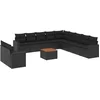 Image de vidaXL - 12-delige - Loungeset - met - kussens - poly - rattan - zwart