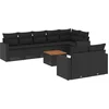 Image de vidaXL - 9-delige - Loungeset - met - kussens - poly - rattan - zwart