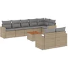Image de vidaXL - 9-delige - Loungeset - met - kussens - poly - rattan - gemengd - beige