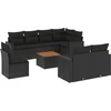 Image de vidaXL - 9-delige - Loungeset - met - kussens - poly - rattan - zwart