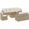 Image de vidaXL - 9-delige - Loungeset - met - kussens - poly - rattan - beige