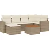 Image de vidaXL - 7-delige - Loungeset - met - kussens - poly - rattan - beige