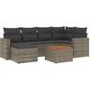 Image de vidaXL - 7-delige - Loungeset - met - kussens - poly - rattan - grijs