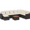 Image de vidaXL - 9-delige - Loungeset - met - kussens - poly - rattan - zwart