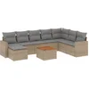 Image de vidaXL - 9-delige - Loungeset - met - kussens - poly - rattan - gemengd - beige