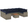 Image de vidaXL - 10-delige - Loungeset - met - kussens - poly - rattan - grijs