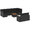 Image de vidaXL - 10-delige - Loungeset - met - kussens - poly - rattan - zwart