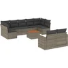 Image de vidaXL - 10-delige - Loungeset - met - kussens - poly - rattan - grijs