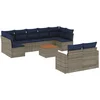 Image de vidaXL - 10-delige - Loungeset - met - kussens - poly - rattan - grijs