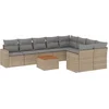 Image de vidaXL - 10-delige - Loungeset - met - kussens - poly - rattan - gemengd - beige