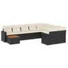 Image de vidaXL - 10-delige - Loungeset - met - kussens - poly - rattan - zwart